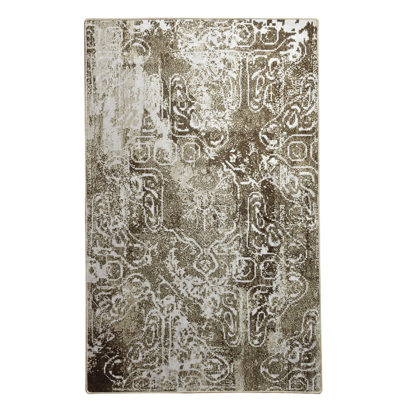 Tapis kaki de qualité supérieure, 5,2 x 7,5 pieds | 100% polyester, hauteur des poils de 0,2 po | Antibactérien, antidérapant, dessous lavable à la machine | Idéal pour le salon, la chambre à coucher et les espaces de bureau, conception douce et durable