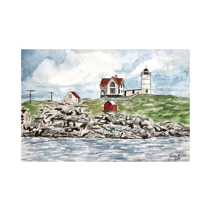 Cape Neddick Lighthouse by Derek McCrea - Wrapped Canvas Gallery-Wrapped Canvas Giclée, 20.32 cm H x 30.48 cm W