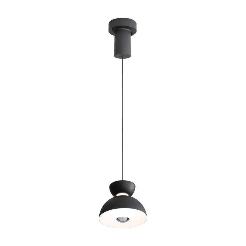 Wry Lighting Integrated LED Pendant in Sand Black and Chrome shade, Sand Black, 2