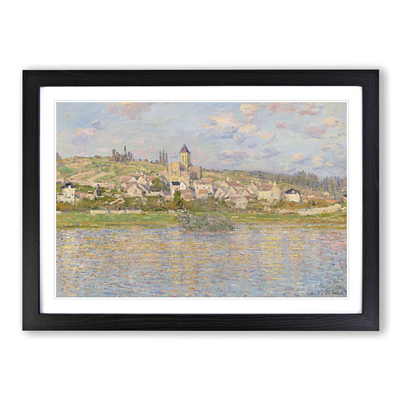 Vetheuil in Summer Vol.1 by Claude Monet - Picture Frame Painting, 36cm H x 48cm W x 2cm D, Black Framed
