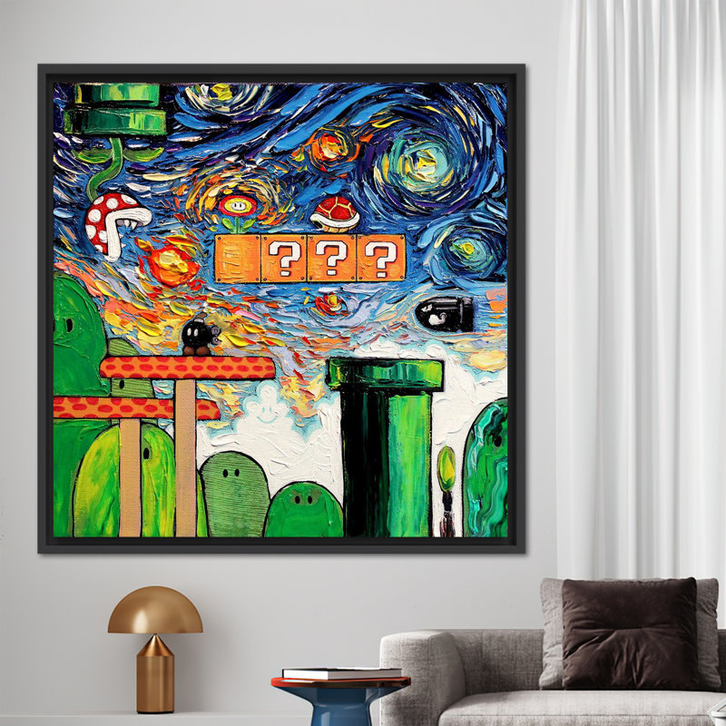 Print on Canvas, 20 cm H x 20 cm W, Black Floater Framed