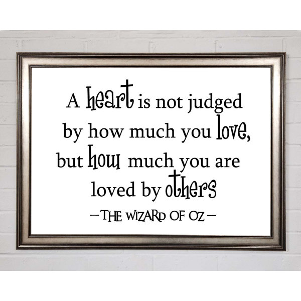 Autocollant Mural Vinyle "A Heart Is Not Judged By Love" - Le Magicien D'Oz - Réf. T05 - Neuf