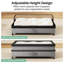 Rangement sous le lit avec roulettes, 2 paquets de rangement sous le lit à hauteur réglable, organisateur de rangement pour chaussures sous le lit avec fenêtre transparente et étiquette, convient au rangement des vêtements, gris