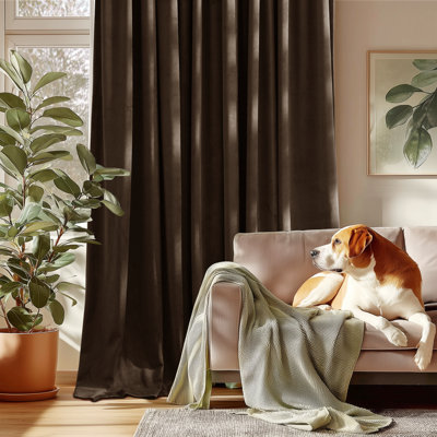 Velvet Curtains Thermal Insulated Sound Reducing Heavy Matt Heat & Chill Resistant Drapes for Home Decoration, 2 Panel
