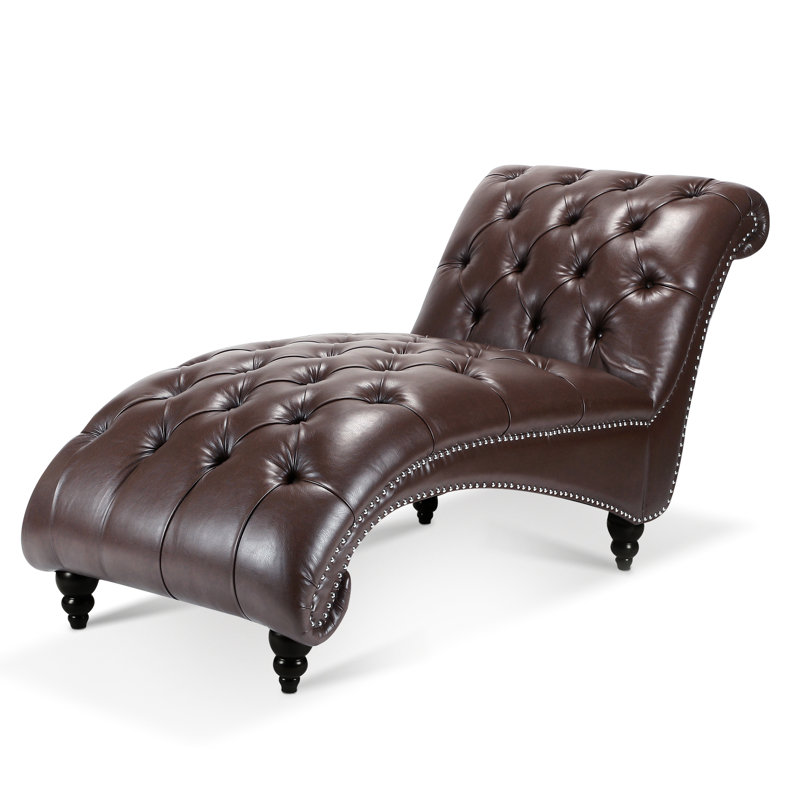 Méridienne sans accoudoirs avec taux de rebond élevé et base stable avec siège en velours et bords décoratifs, Dark Brown