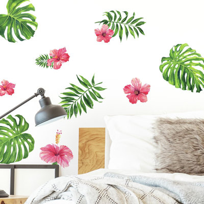 Décalcomanie murale fleur de hibiscus tropicale