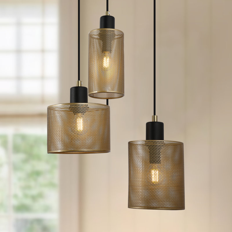 Luminaire suspendu cylindrique à 3 lumières Bayern
