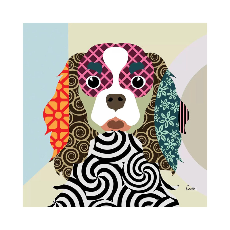 «Cavalier King Charles Spaniel» par Lanre Studio, reproduction sur toile tendue, H 12 po x l 12 po x P 0,75 po