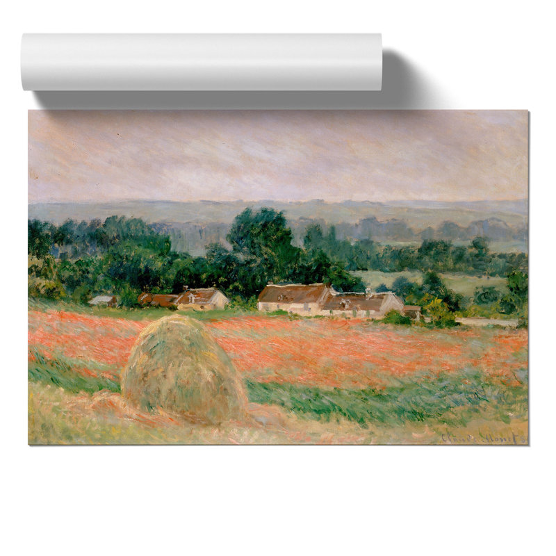 Haystack At Giverny by Claude Monet - No Frame Painting, 30cm H x 42cm W x 0.1cm D