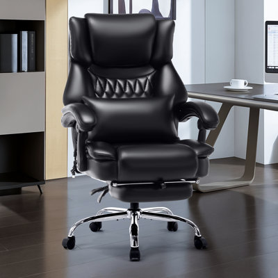 Leather Executive Office Chair With Massage Pillows by Latitude Run