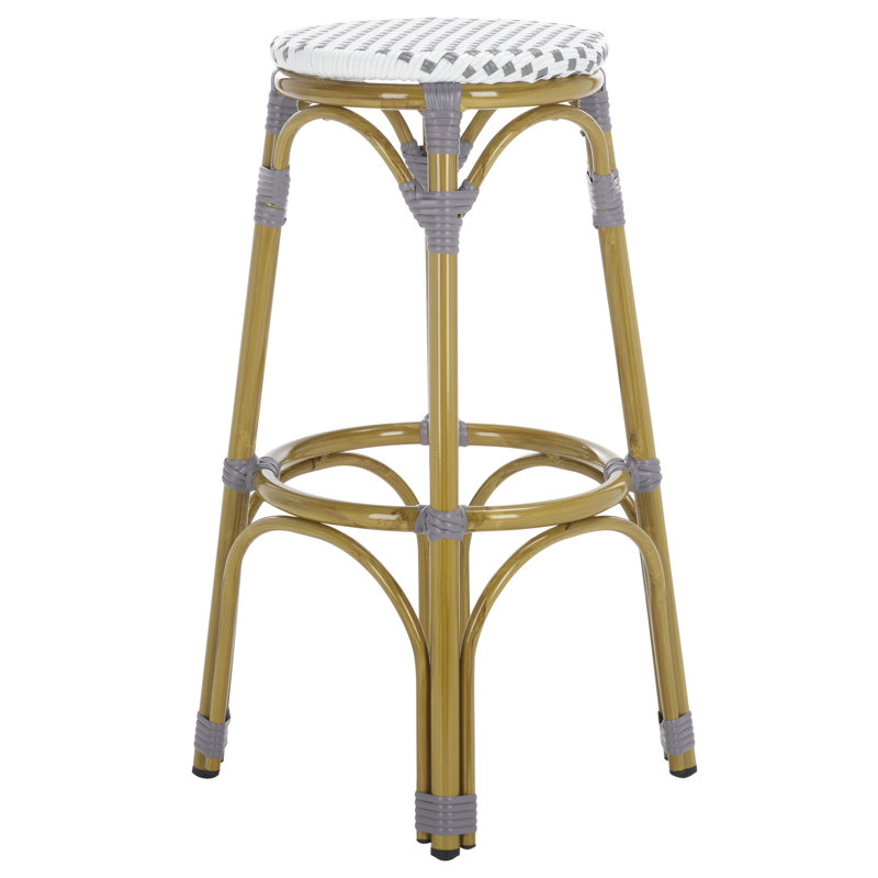 Goldmann Aluminum Outdoor Stool, Gray/White