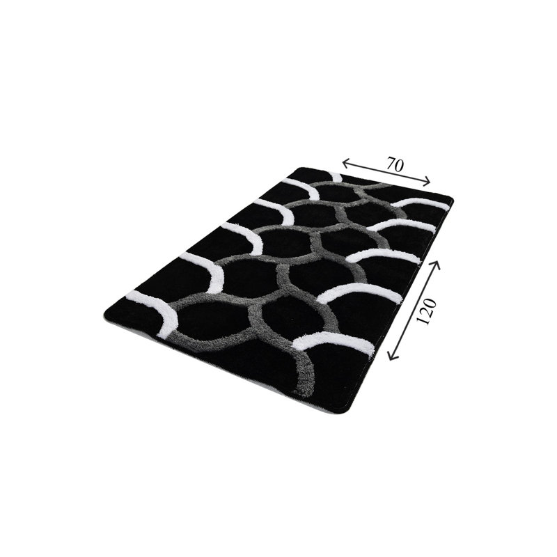 Tapis de bain en acrylique de qualité supérieure, 24 po x 47 po | 100% acrylique antibactérien, hauteur des poils: 0,7 à 1,2 po | Dessous antidérapant, lavable à la machine à 86 ° F | Doux, durable et élégant pour la sécurité et le confort de la salle de bain