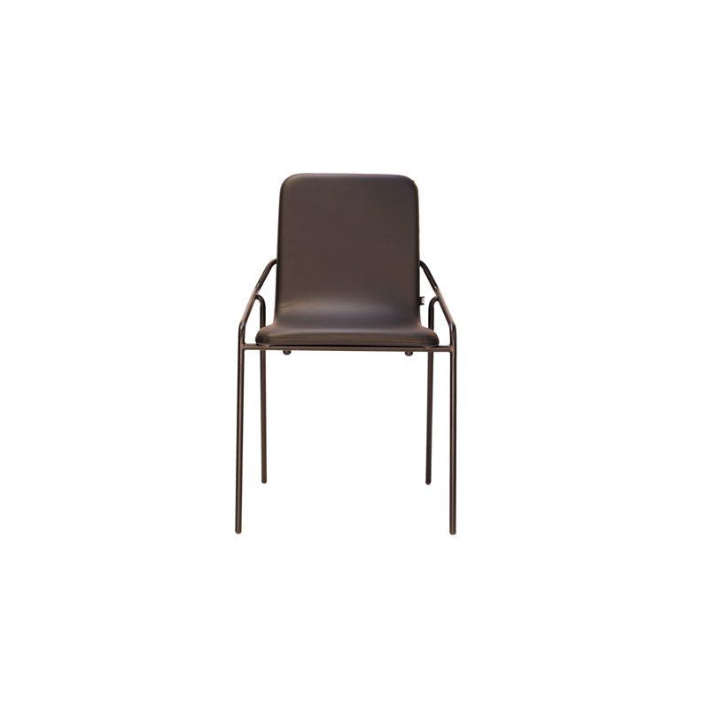 Dupont 18.5'' H Faux Leather Upholstered Side Chair, Black, Black