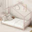 Lit plateforme simple en métal, rose-314324579