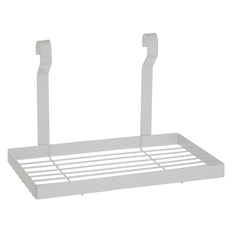 Metal Rectangle Hanging Pot Rack, 19cm H x 30cm W x 19cm D, White
