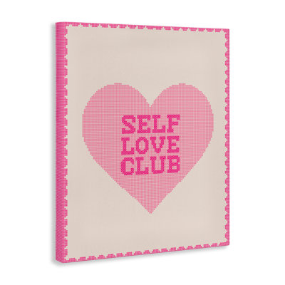 Self Love Club Pixel Heart Canvas, design by Lil' Rue