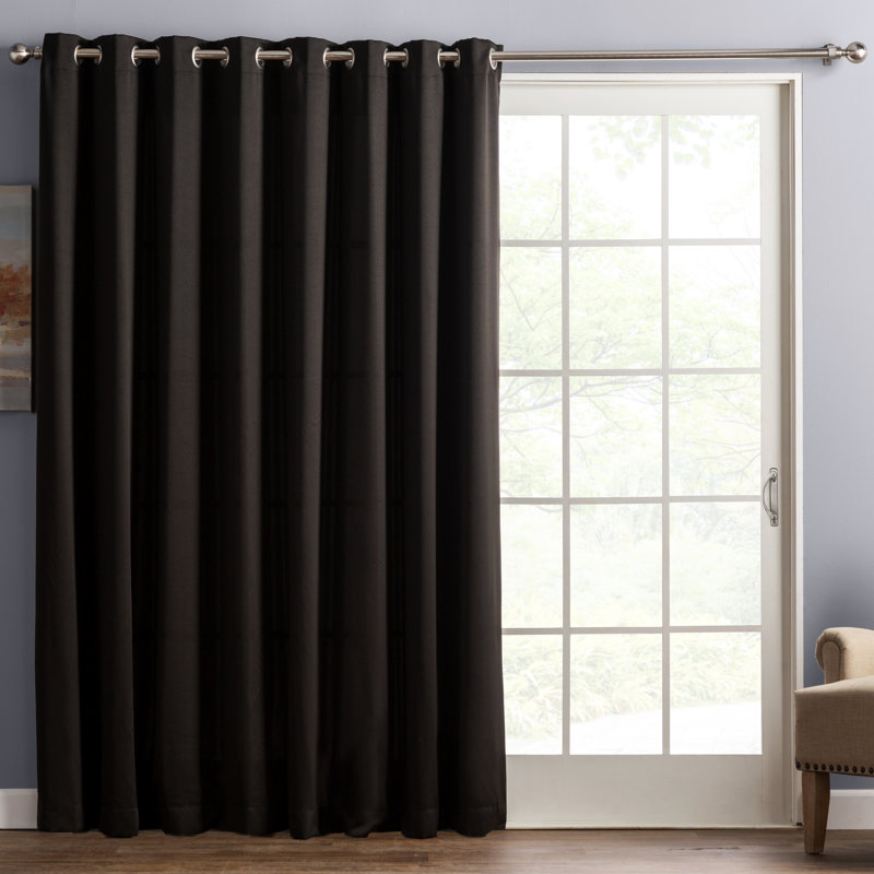 Panneau coulissant en polyester réducteur de bruit obscurcissant - Basics by Wayfair ™, Noir