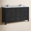 Meuble-lavabo double 60 po avec comptoir en granit blanc Aura-1135900184-1135900187