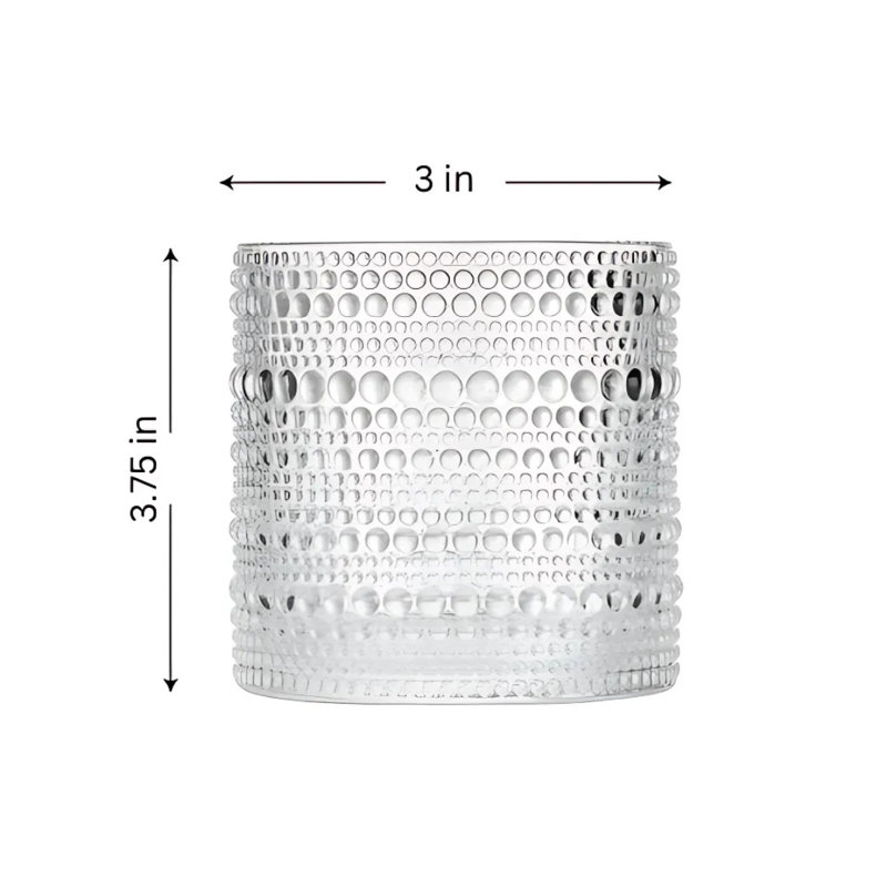 Ensemble de 2 verres à whisky cloutés rétro 10 oz.