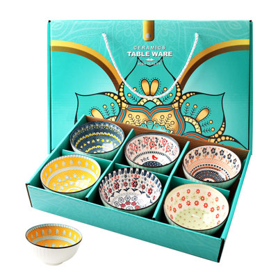 13.5 oz Bohemian Ceramic Dessert Bowls 