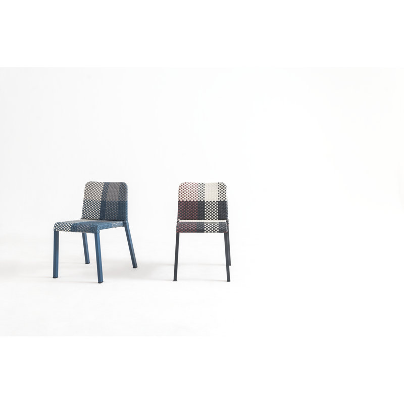 Pixie Outdoor Dining Side Chair, Teal Marine, Oyster/Titanium/Breeze