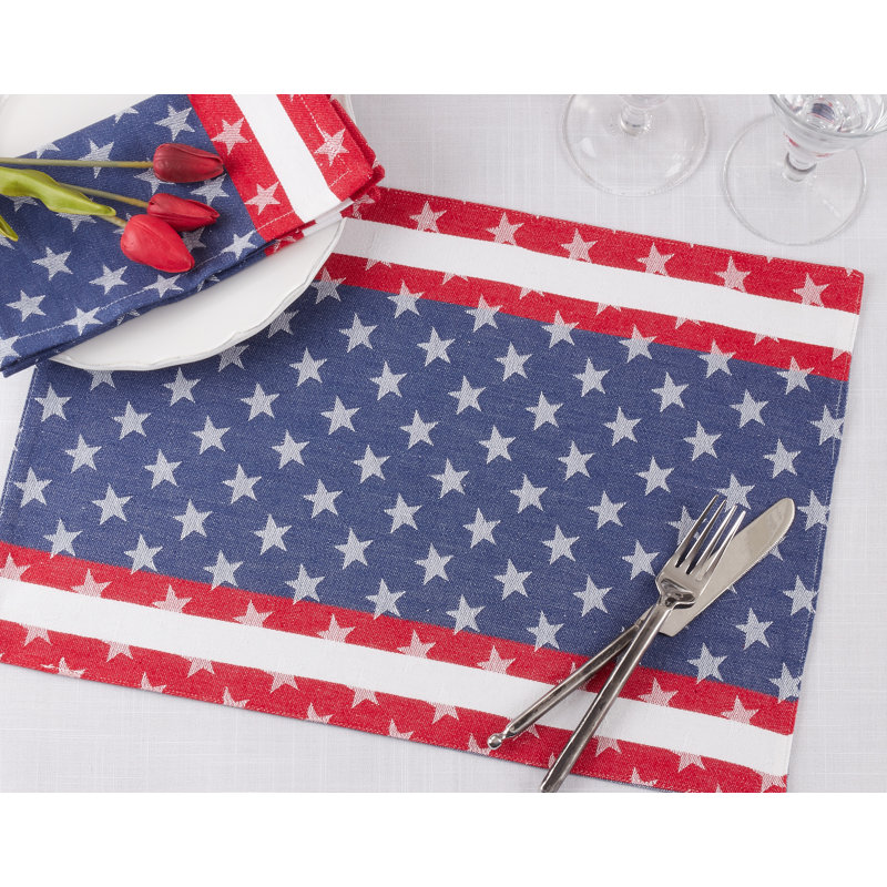 Americana Cotton Rectangular Patriotic Placemats Set of 4