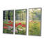 Fleurs rouges dans un bois vert - ensemble de salon art mural forêt-108317342-108317343