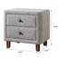Table de chevet rembourrée Grey Boucle - 2 tiroirs, rangement pratique pour les meubles de chambre à coucher avec tiroirs
