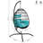 Joyner Resin Wicker Egg Hanging Chair with Cushions and Stand