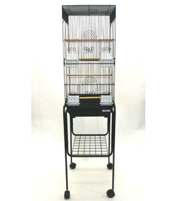 54.5'' Steel Flat Top Floor Bird Cage with Wheels