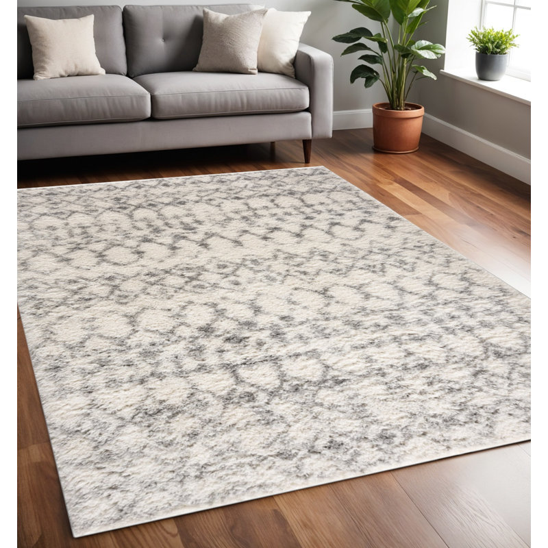 Tapis tissé à la machine 5 pi x 8 pi ivoire Southwestern