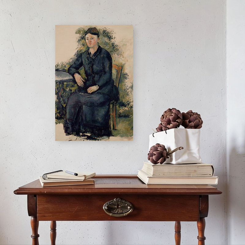 Madame Cézanne au jardin, 1880-1882 - Estampe d'art mural abstraite contemporaine, H 24 po x l 16 po
