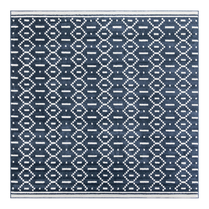 Latitude Run® Begna Nikolis Rug Blue, Square 10'