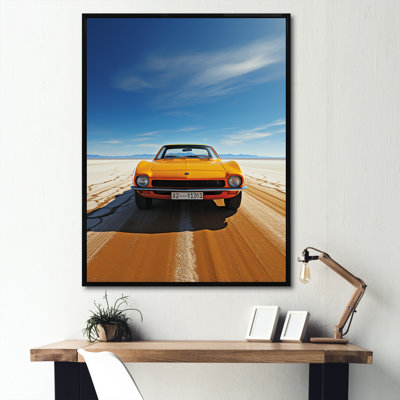 «Yellow American Muscle Car Speedway - Muscle Car», art mural