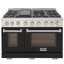 KUCHT Professional 48 po 6,7 pi cu Cuisinière au gaz naturel deux fours - une convection - en noir avec brûleurs True Simmer-97805578-97805576