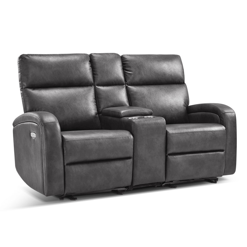 Causeuse inclinable électrique avec console de rangement Zero, Gris foncé