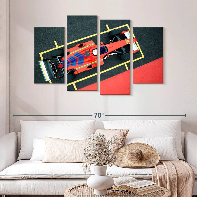 Voiture de formule rouge Mehar, H 32 po x l 52 po