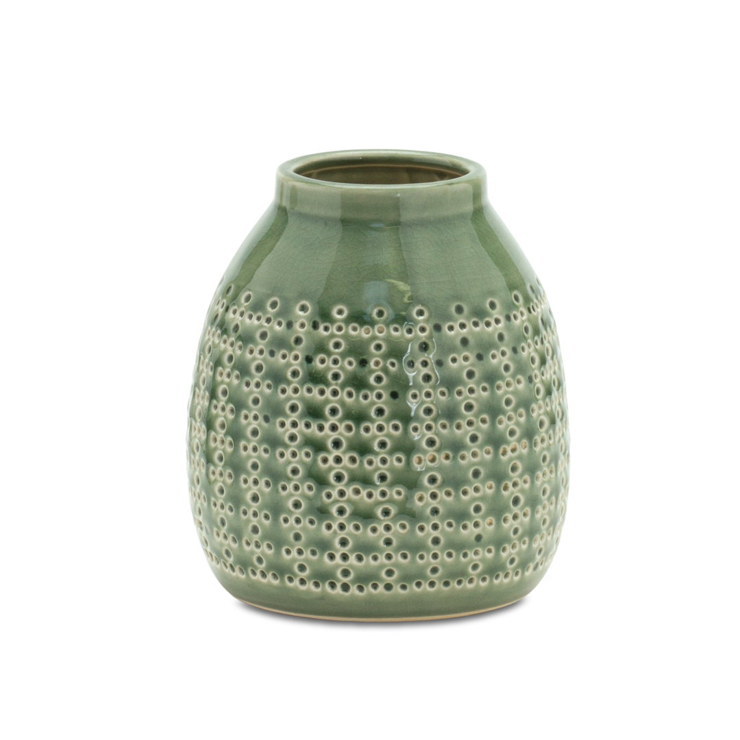 Green Terracotta Table Vase Bungalow Rose 
