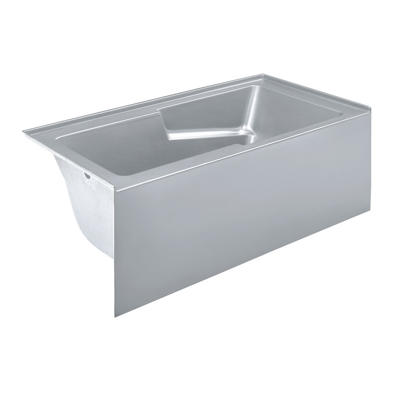 Voltaire 60" X 32" Alcove Bathtub With Apron In Matte Grey, Left