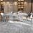 White Rectangular Marble Tabletop Dining Table-526089443
