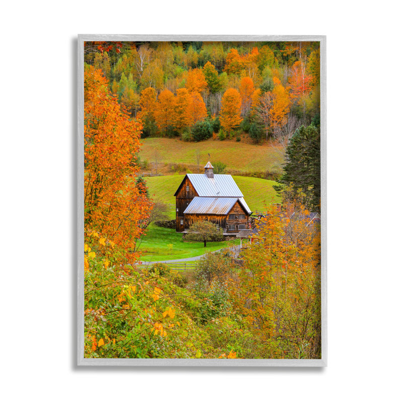 Maison de campagne d'automne par Dan Sproul, H 14 po x l 11 po x P 1,5 po, Estampe numérique Farmhouse