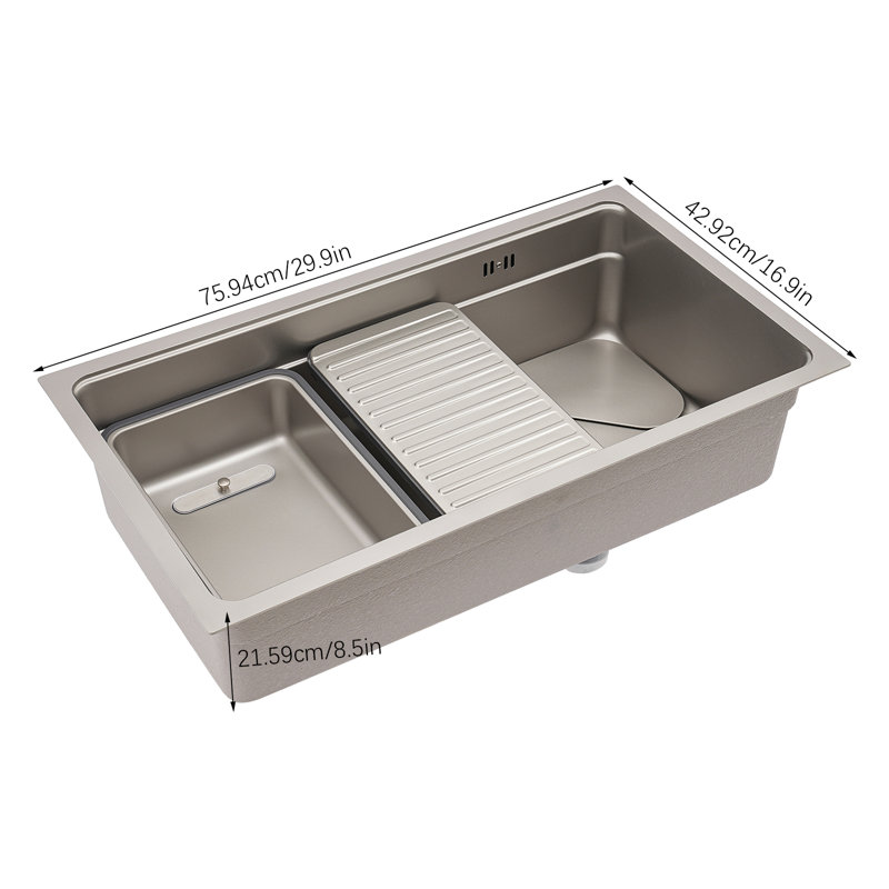 29.9*16.9*8.5In Stainless Steel Kitchen Sink