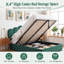 Lit plateforme glamour en velours festonné avec rangement relevable hydraulique, Queen, vert-367500872-365033695