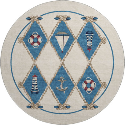 Premium Machine Washable Chikako AMF151 Ivory Rug