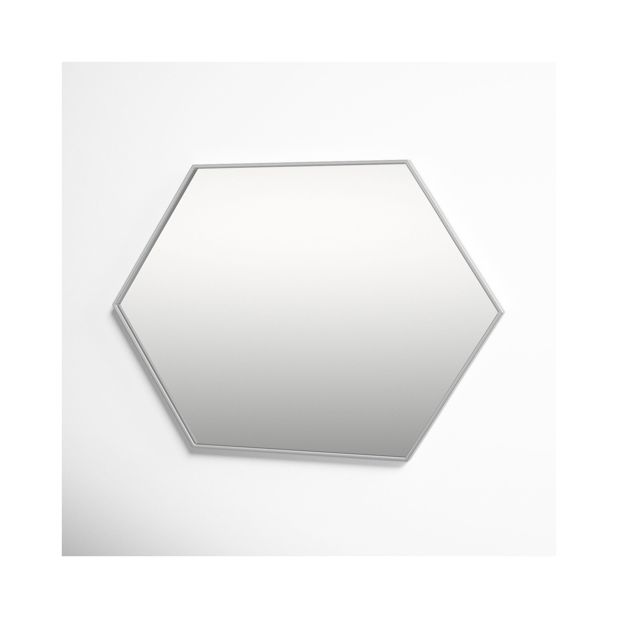 Sabine Metal Hexagon Wall Mirror, Silver, 32" H x 38" W