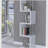 Rectangular 4-Shelf Bookcas in White and Chrome