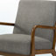 Chaise d'appoint rembourrée en tissu gris foncé et bois foncé Theresa