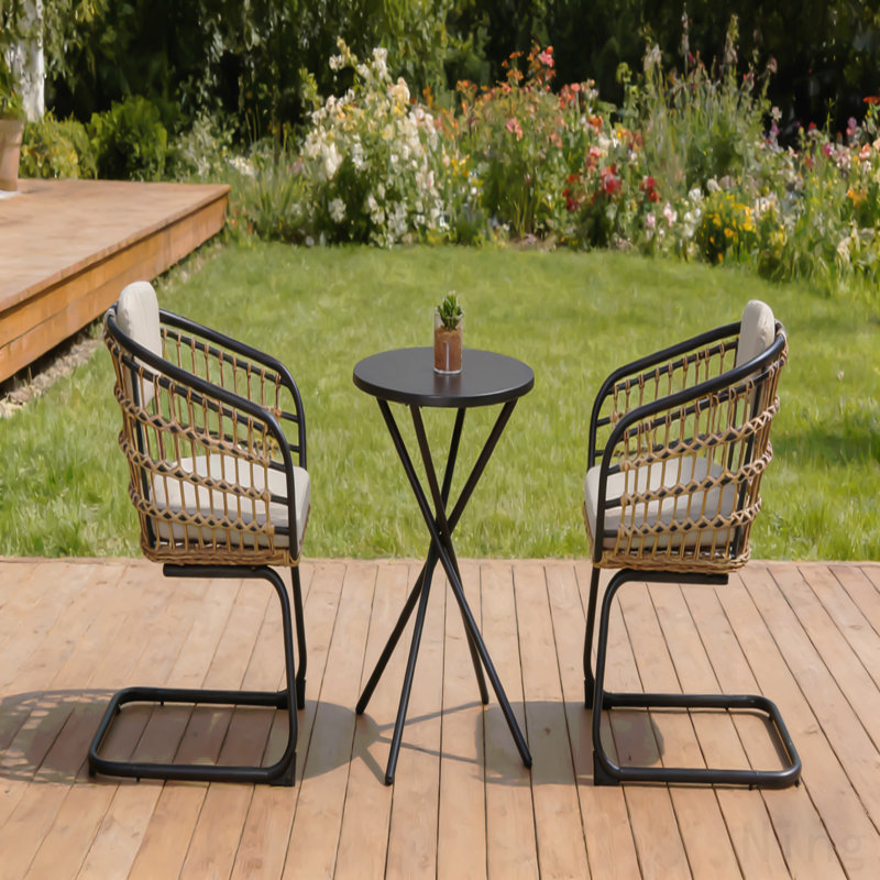 3-Piece Outdoor Wicker Bistro Set