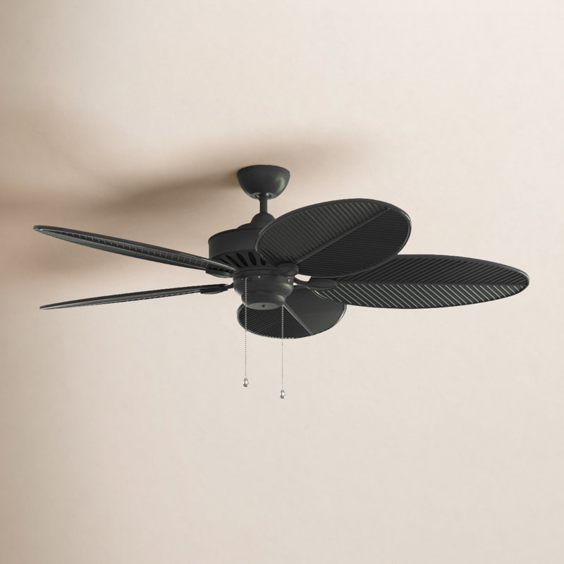 52'' Ceiling Fan, Matte Black with Black Blades