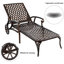 Chaise longue de patio en aluminium brun